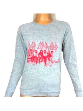 Nordstrom Treasure & Bond Def Leppard 80s Rock Band Crew Neck Sweatshirt Top XS